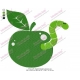 Worm with Apple Embroidery Design